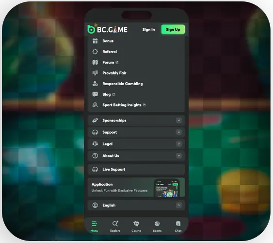 Mobile menu